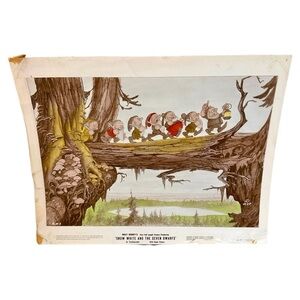 Walt Disney’s Snow White & the Seven Dwarfs Press promo card 8x10 RKO radio Pic